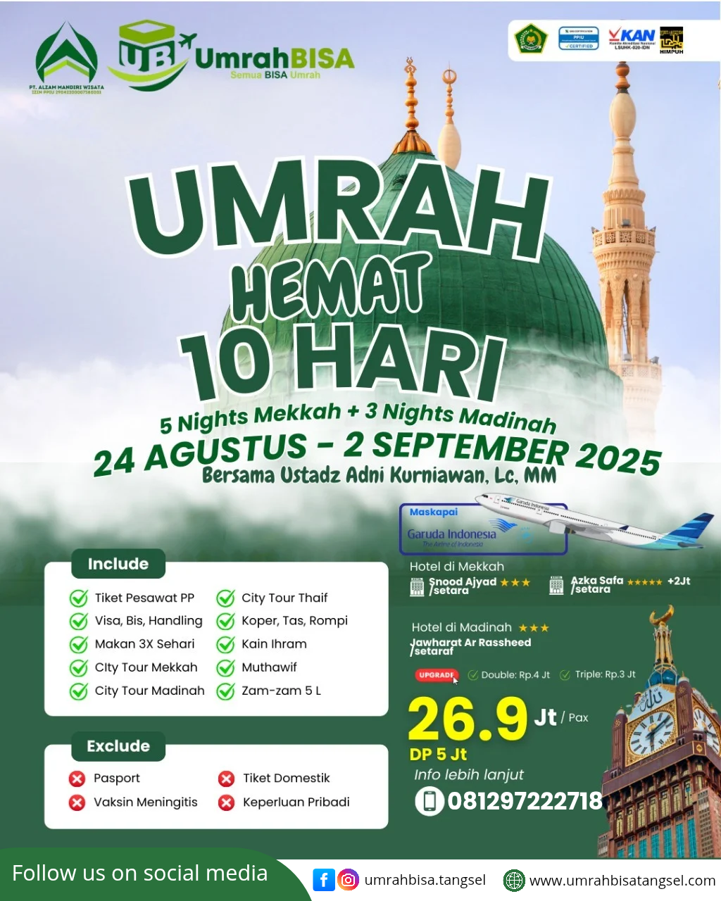 Travel umroh murah di tangerang selatan